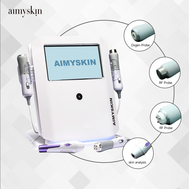 بيوتي 4 في 1 جهاز تقشير المسام بالأكسجين الأبيض وتنظيف البشرة وتجديد شبابها
